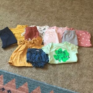 Lot of 5 outfits and 1 onsie. All size 3-6 months!